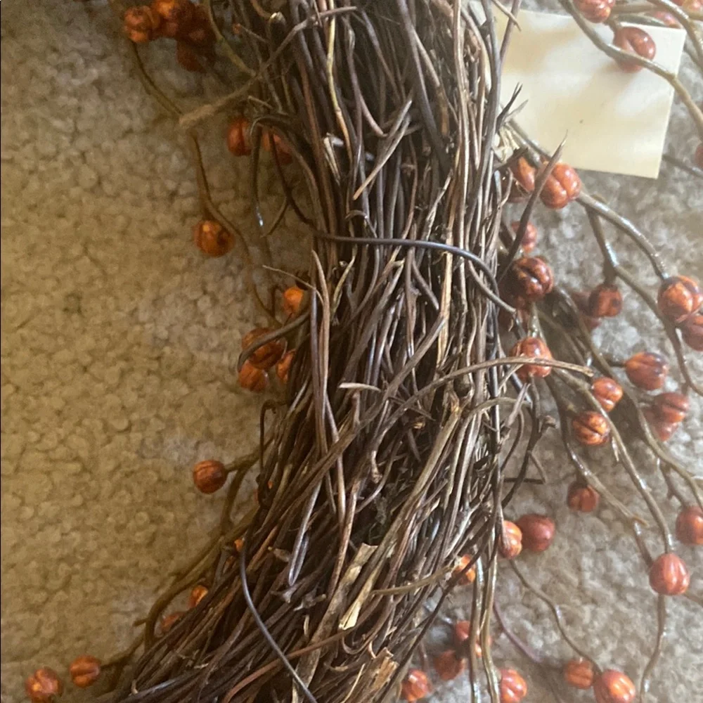Rustic Berry Wreath - Brown and Orange